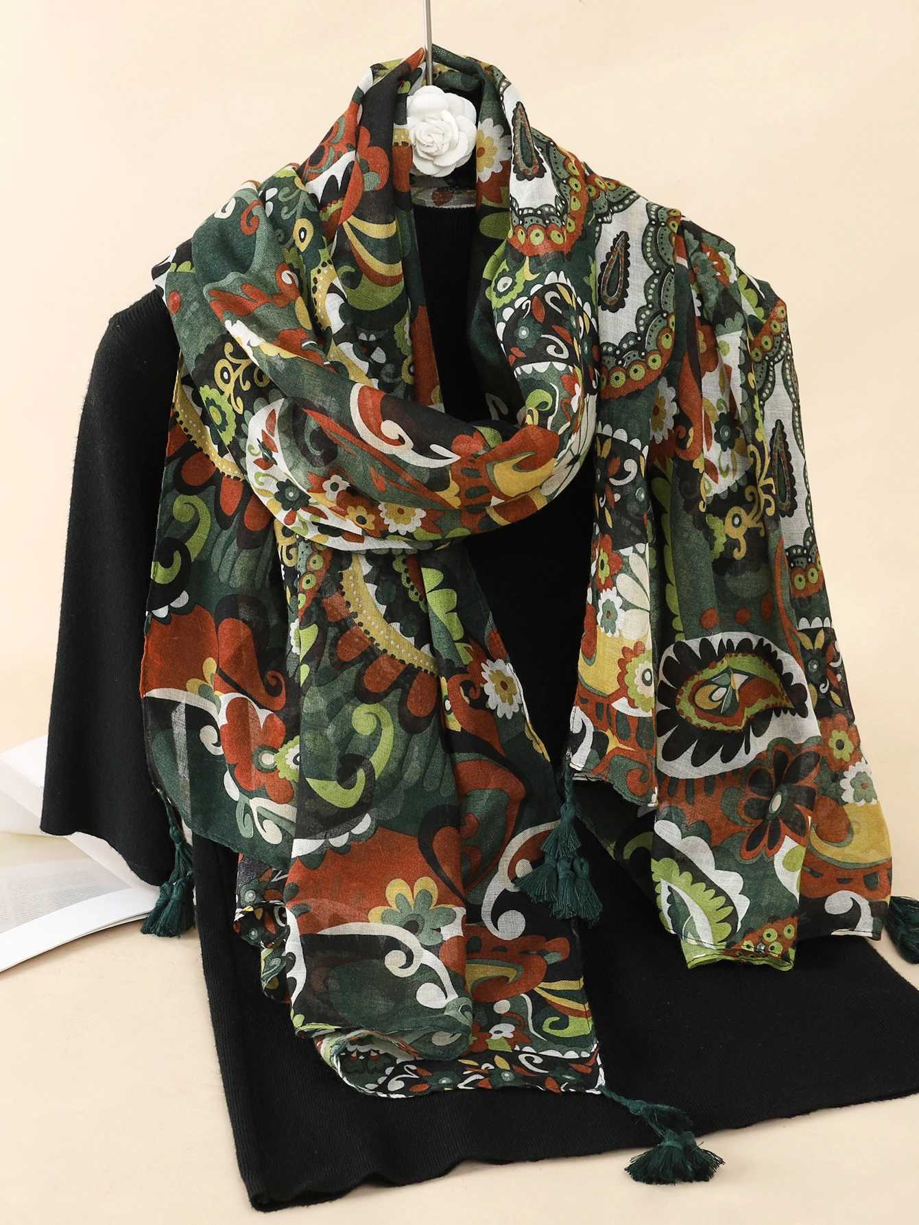 2023 Women Scarf flower print Hijab soft Shawls and Wraps Tessale Female Foulard 2025 Sun new Shawl pashmina Bandana Headscarf