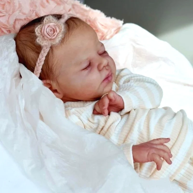 Clearance new 16Inch Already Painted Reborn Doll Kit Zendric With Cloth Body and 2025 Eyelashes Newborn Mold DIY Handmade Doll Parts