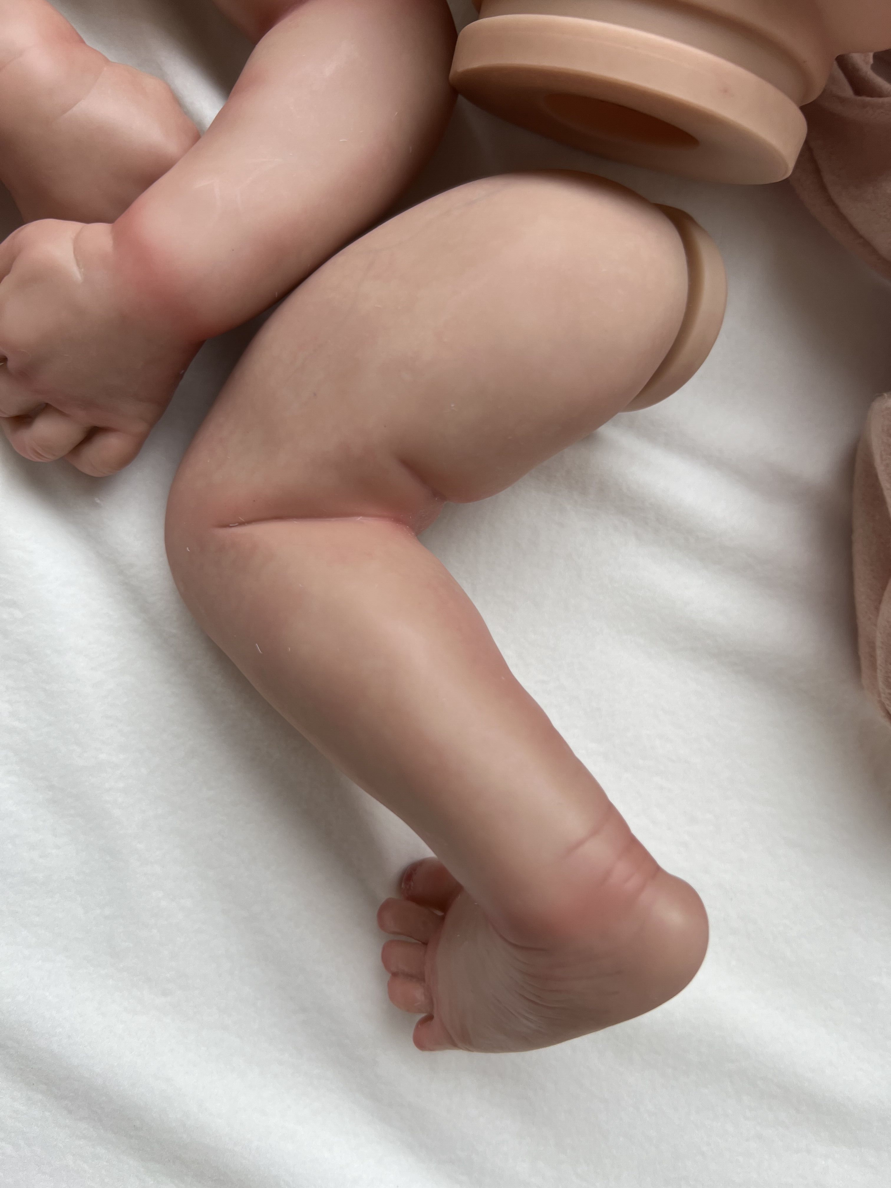 NPK 19inch Already Finished Painted Reborn Doll Parts Juliette Cute Baby 3D Painting with Visible Veins Cloth Body Included