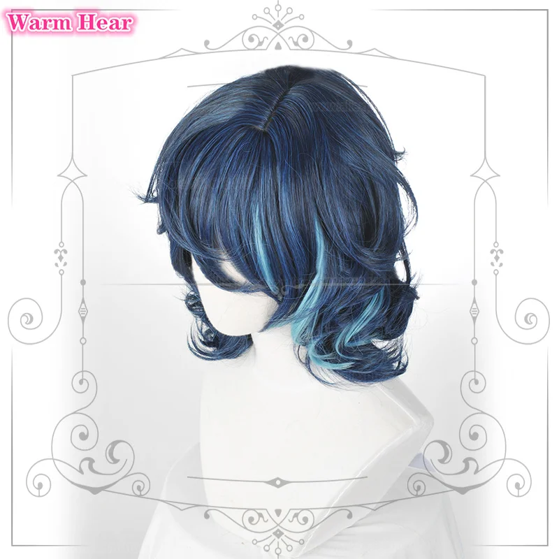 2025 Tsumugi Aoba Wig ES Tsumugi Aoba Cosplay Wigs new Blue Highlight Heat Resistant Hair Halloween Party Wigs + Wig Cap