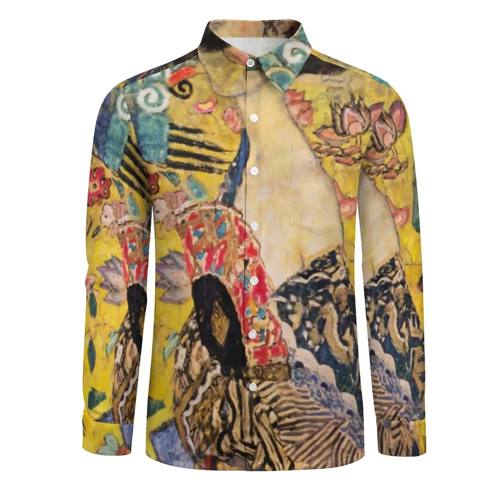 Gustav Klimt Shirt Spring Modern Art Print Casual Shirts Men Retro Blouses 2025 new Long Sleeve Graphic Funny Clothing Big Size