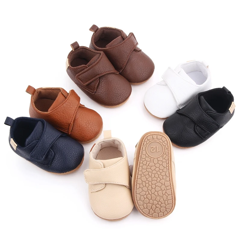 FOCUSNORM 6 Colors Toddler Baby Boys Girls Causal First Walker Shoes PU Leather Sneakers Soft Sole Cute Baby Flats Shoes