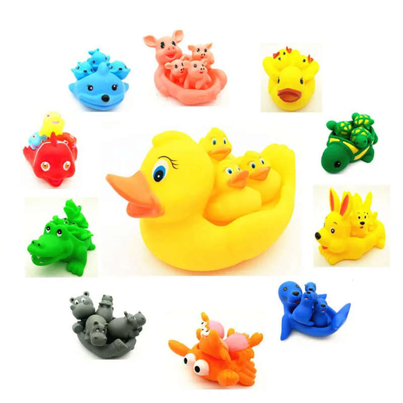 Cute Little Yellow Duck With Squeeze Sound Soft Rubber Float Ducks Play Bath Game Fun Gifts Toy For Children Baby Birthday