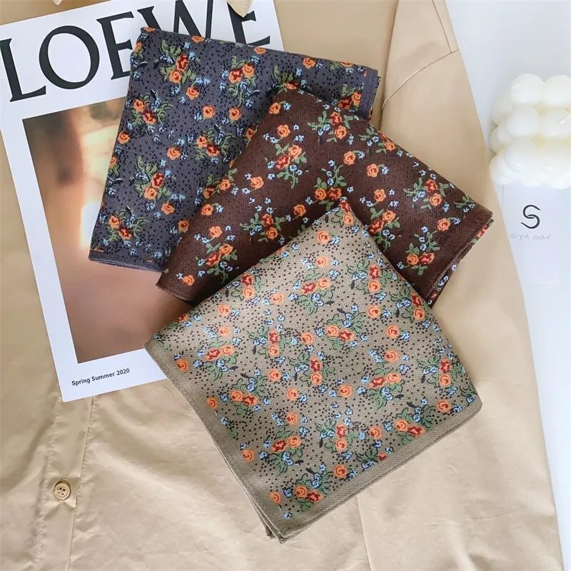New Design Woman Printed Velvet Scarf Silky Head Scarf 65*65cm Neck Tie Small Square Scarves for Women