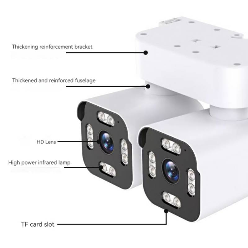 Dual Camera IP Surveillance Camera Double Frame Dual Pan Tilt 360 Degree Rotation Two Way Intercom One Machine for Multiple Purposes