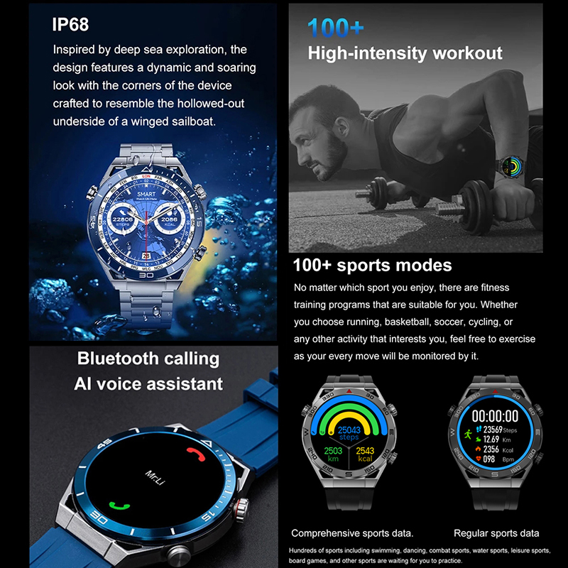 For Huawei Xiaomi NFC Smart Watch Men GPS Tracker AMOLED 454*454 HD Screen Heart Rate ECG+PPG Bluetooth Call SmartWatch 2023 New