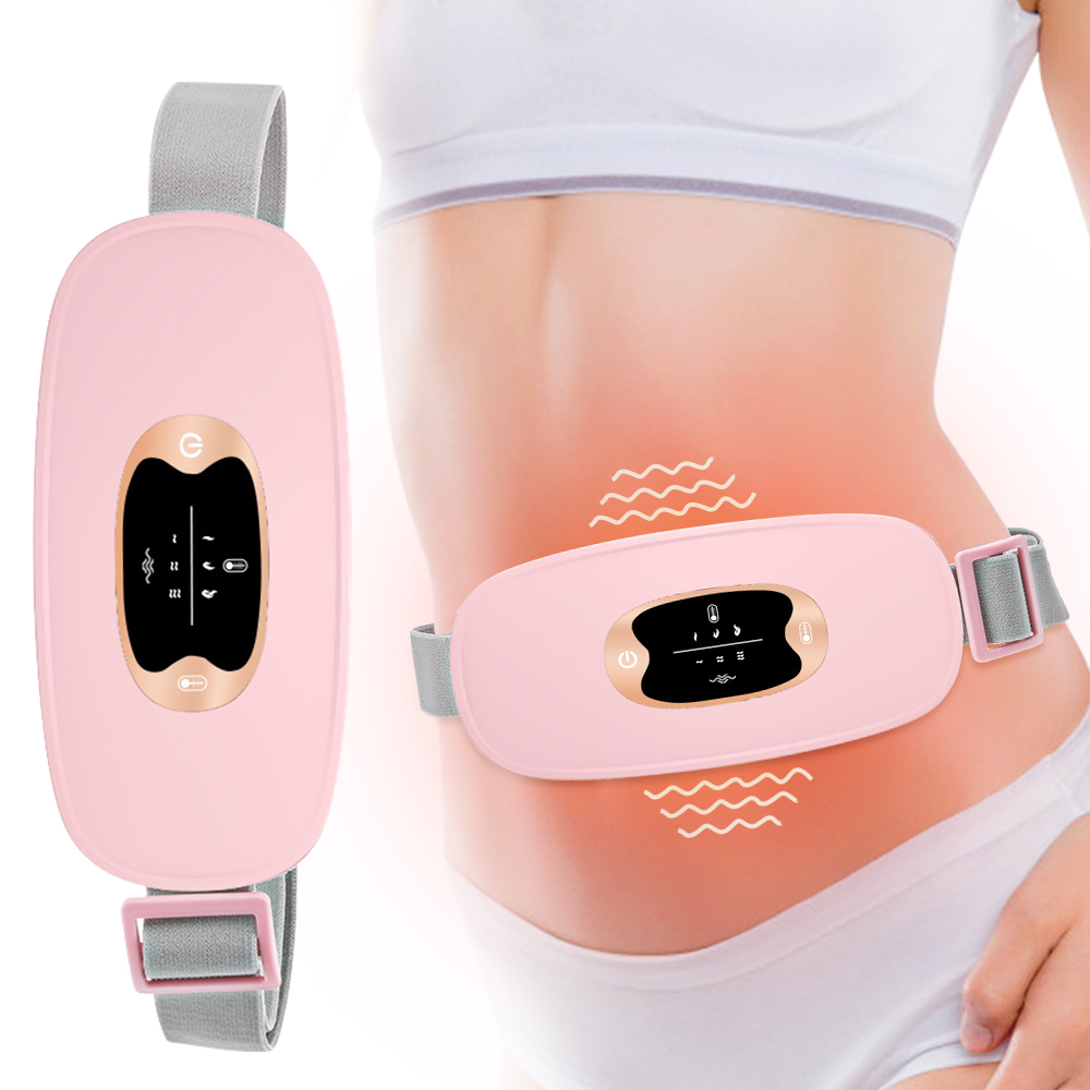 Electric Period Cramp Massager Vibrator Heating Belt for Menstrual Relief Pain Waist Stomach Warming Women Gift Health Care