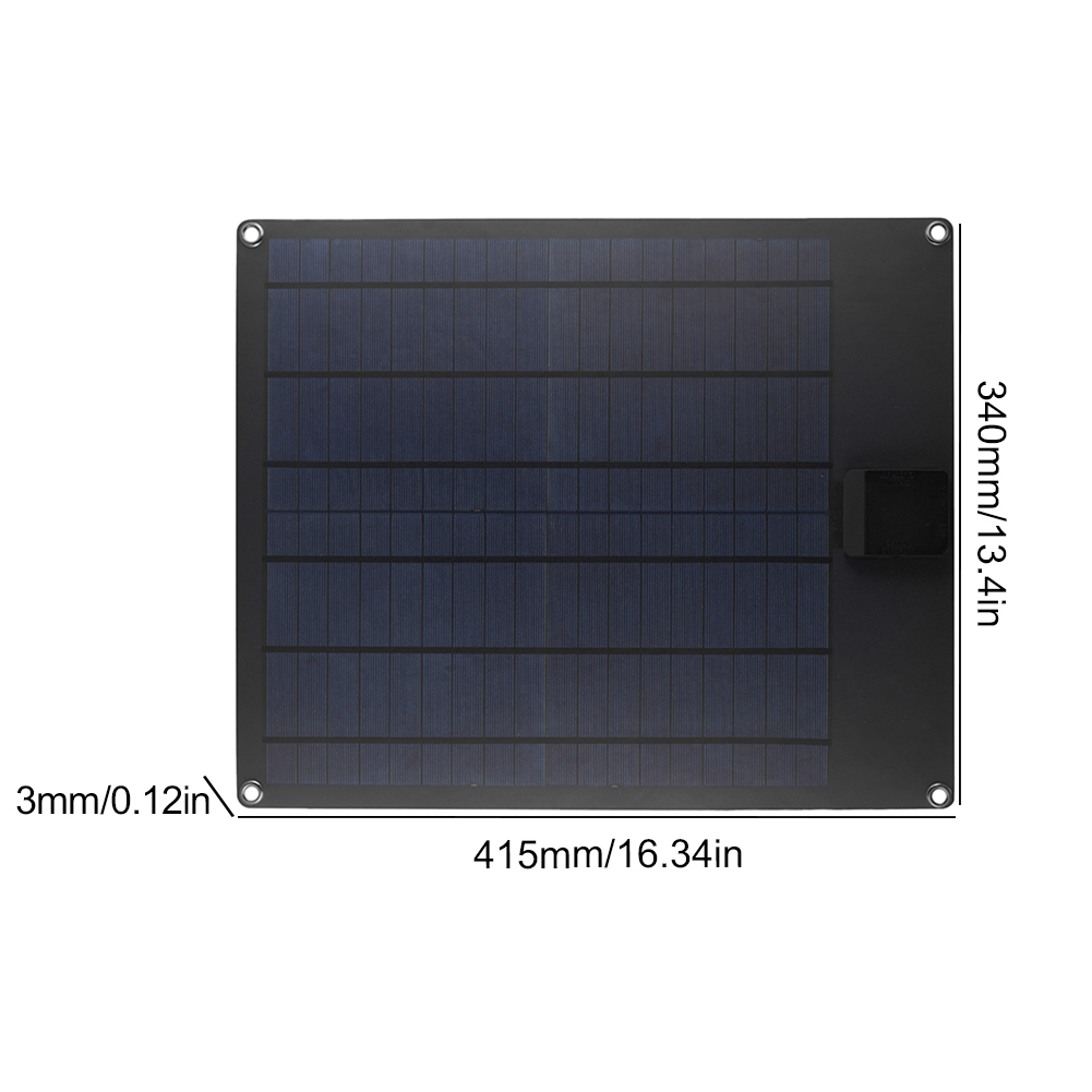 Flexible Solar Charging Panel 20W Outdoor Phone Charger 5V USB+Type C+18V DC5521 Waterproof for Car RV Cell Phone