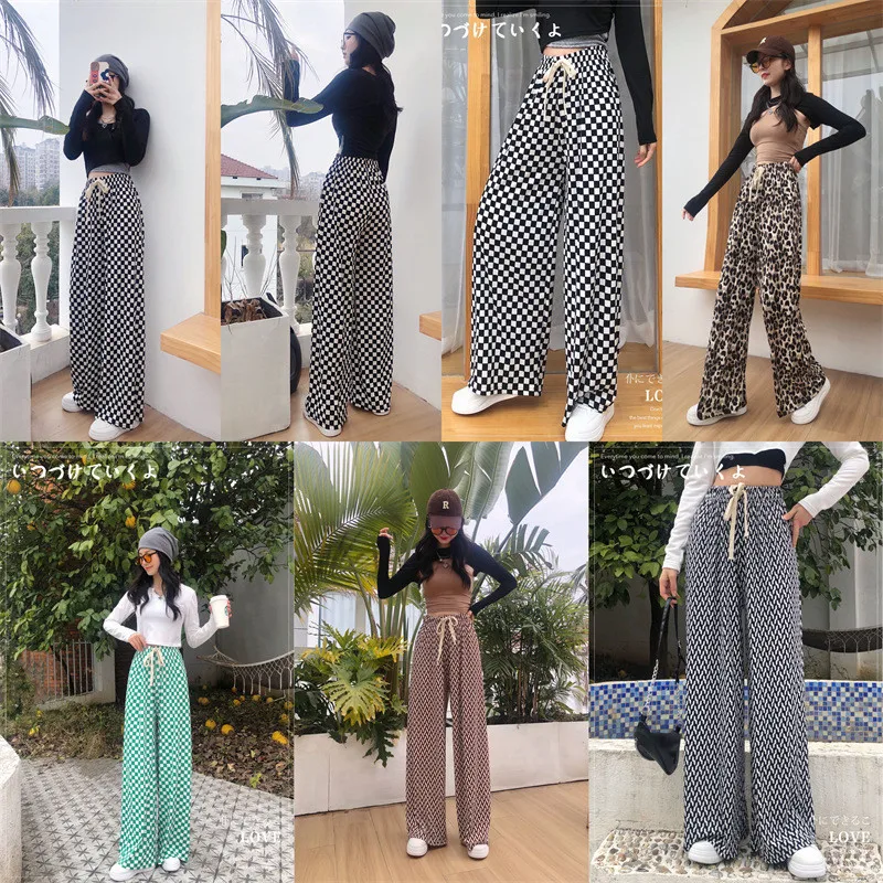 Plaid Pants new Women Spring Summer Loose 2025 Cool Trousers
