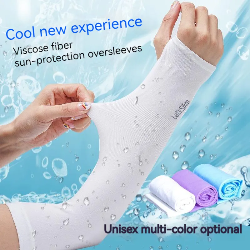 Ice Silk Sleeves For Men Women Arm Covers Summer Cool Quick Dry Sun Screen Sleeve Cycling Running Fishing Anti-UV Arm Sleeves