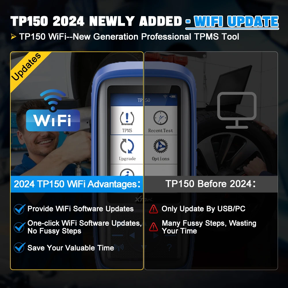 XTOOL TP150 WIFI TPMS Programming Diagnostic Tool Activate All Sensor Work On 315 433MHz Tire Pressure Monitor Read Clear DTCs