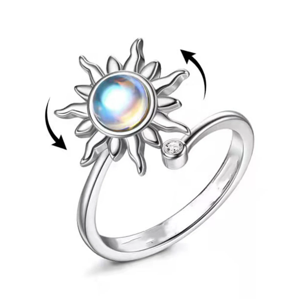 Adjustable Opening Rings Rotatable Jewelry for Anxiety Relief and Daily Decor