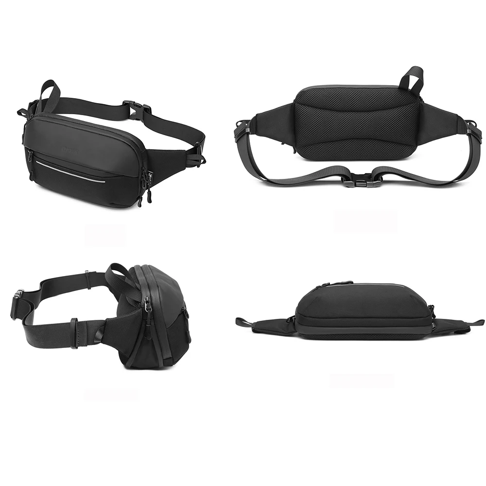 New Waterproof Men's Fanny Pack Multi-functional Chest Bag Simple Fashionable Shoulder Bag Sports Expandable Messenger Bag