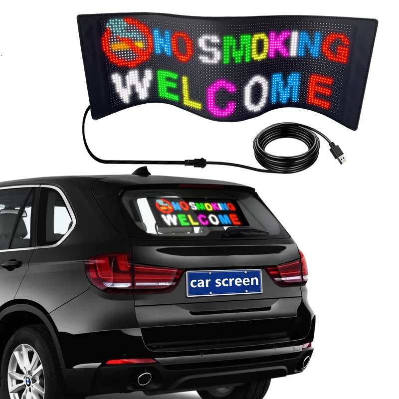 LED Screen Sign Advertising RGB Foldable Scrolg Message display Board App Soft Flexible Led Panel Car Rear Window Display APP 240327