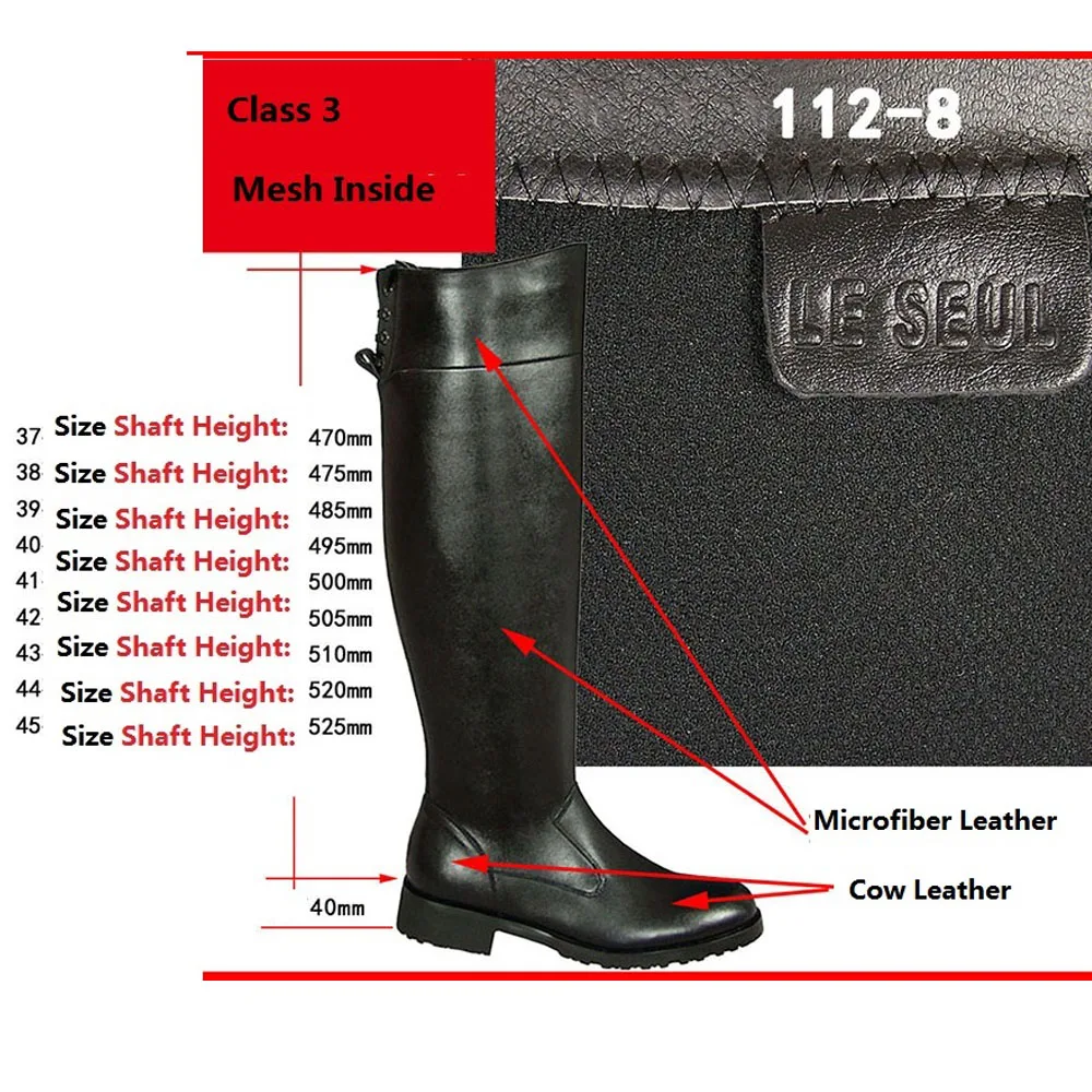 Men Genuine Leather Motorcycle Boots High Equestrian Boots Winter Male Plush Long Knee-high Military Tactical Boots Knight Boots