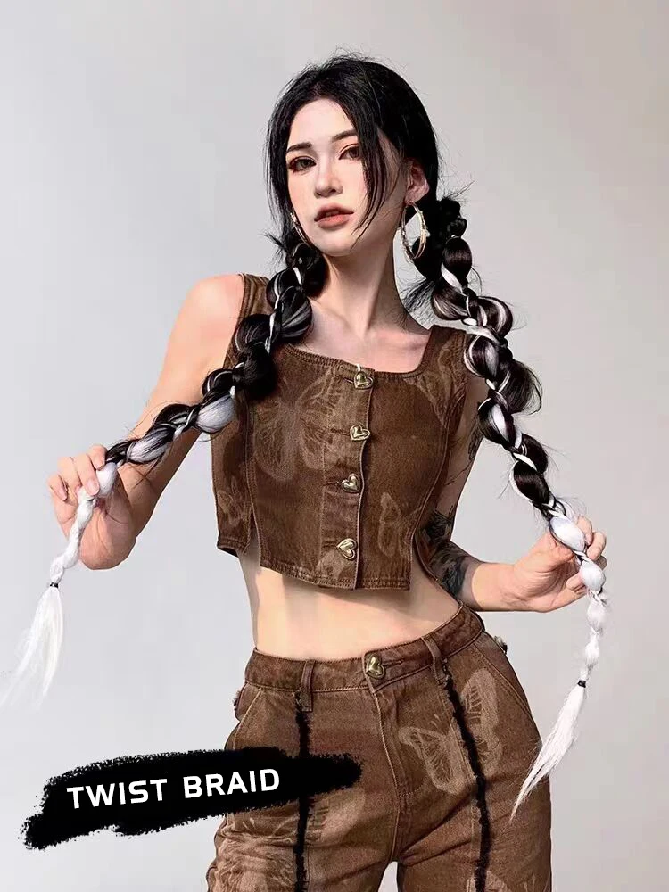 24 Inch With Rubber Band 2025 Long Ponytail Hair Extensions for Women new Black gray ponytail with elastic scrunchies