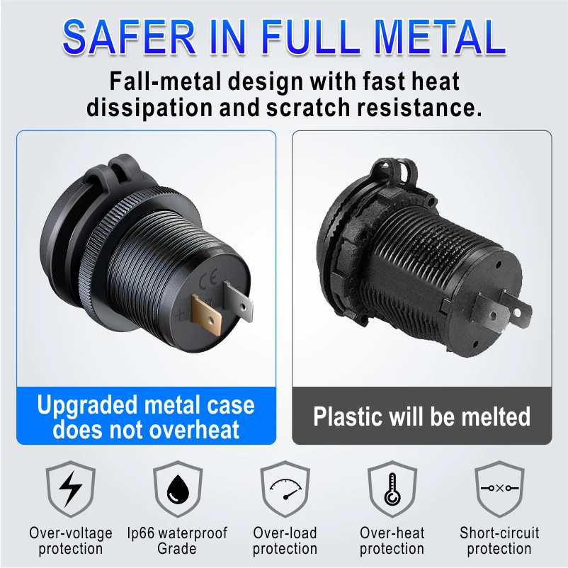12V USB Outlet Waterproof Charger Socket USB Charging Port for Car Marine Golf 7 6 5 mk7 mk5 mk6 accessoires Charger Socket