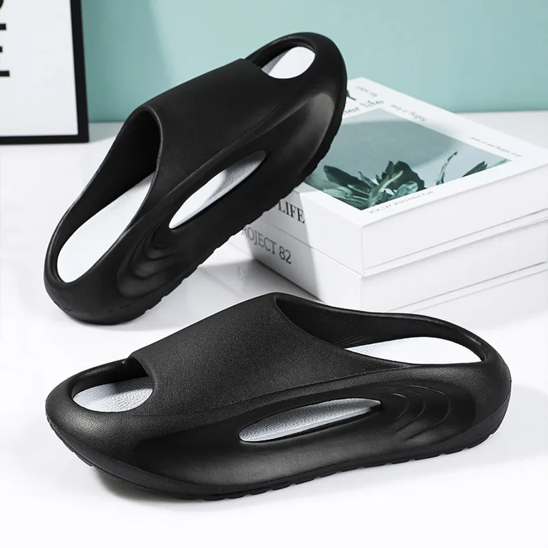 Hot Women Men 4CM Thick Bottom Platform Slides Soft EVA Hollow Unisex Sports Sneaker Sandals Casual Beach Shoes for Summer