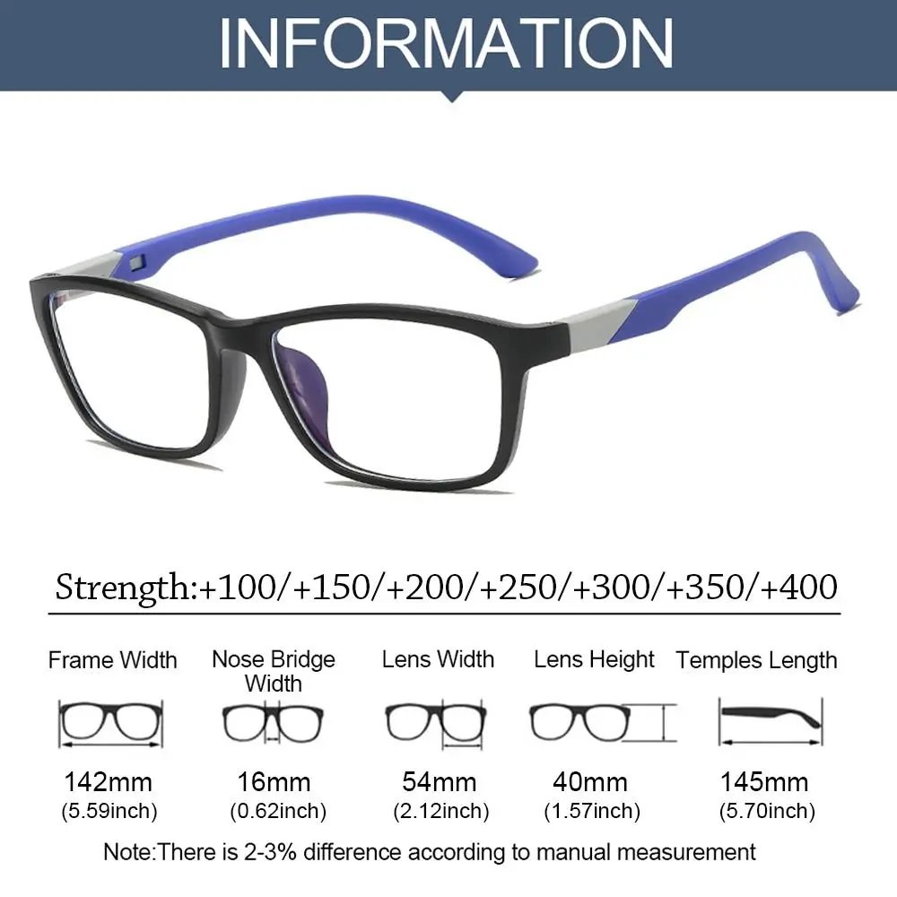 New Unisex Reading Glasses Men Women Sport Ultralight Anti Blue Light Presbyopia Eyeglasses Optical Eyewear Diopters +1.0 +4.0