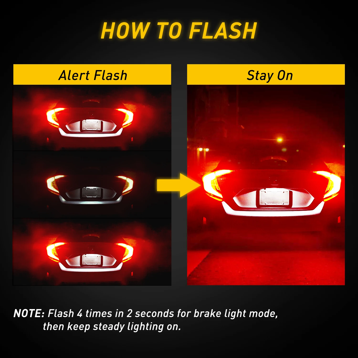 AUXITO 2X 7443 LED Canbus 2025 Brake Light w21/5w T20 W21W 7440 LED Bulb No Error Strobe Flash Super Bright Tail new Reversing Lights DRL
