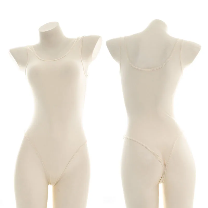 Anime Student Translucent One-piece Swimsuit Thin new Japanese Women's Tight Bodysuit 2025 Sexy Swimwear School Girls Costume Cosplay