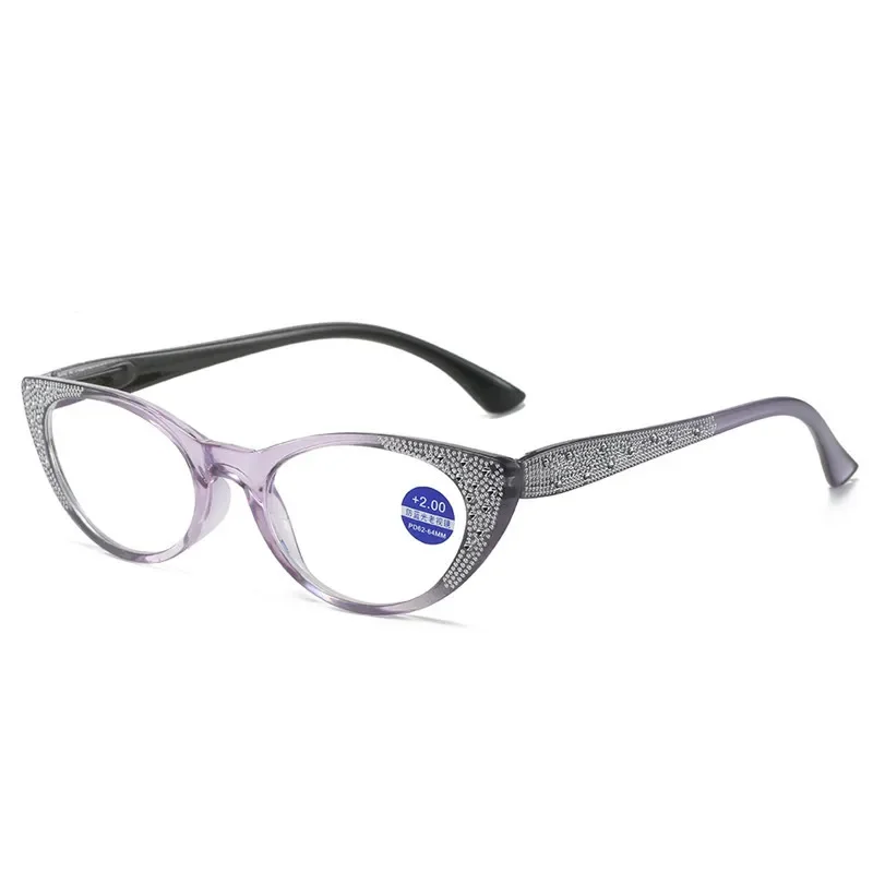 New Vintage Diamond Cat Eye Reading Glasses Women Anti Blue Light Presbyopic Glasses Diopter +1.0 1.5 2.0 2.5 3.0 3.5 4.0