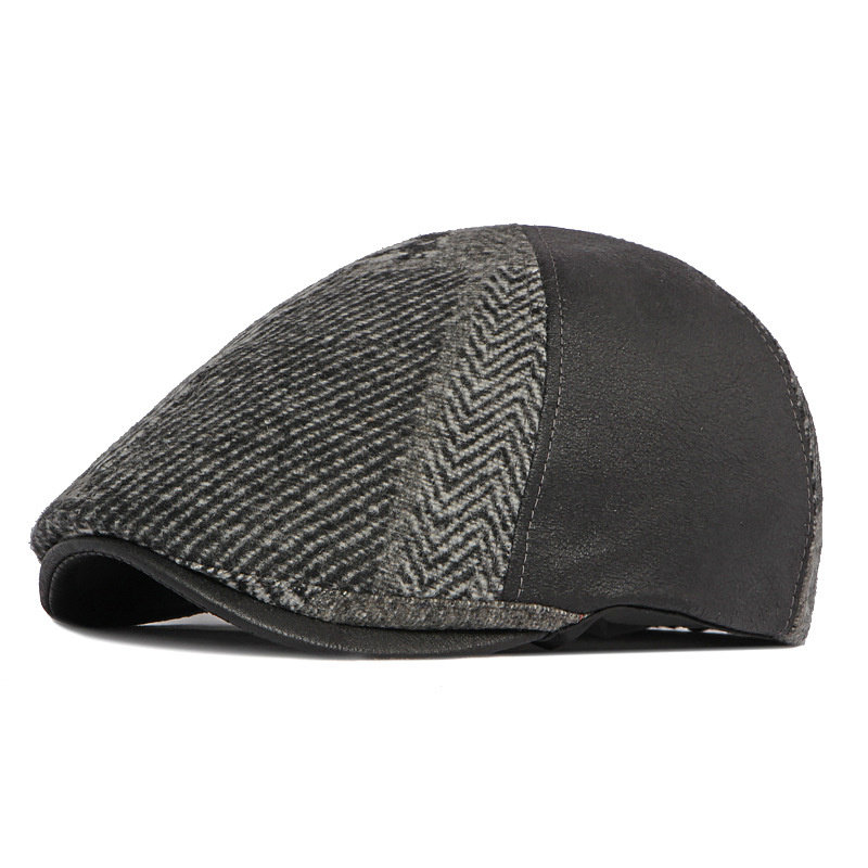 2023 Autumn and Winter Polyester Patch Newsboy Caps Flat Peaked Cap new Men and Women Painter 2025 Beret Hats 128