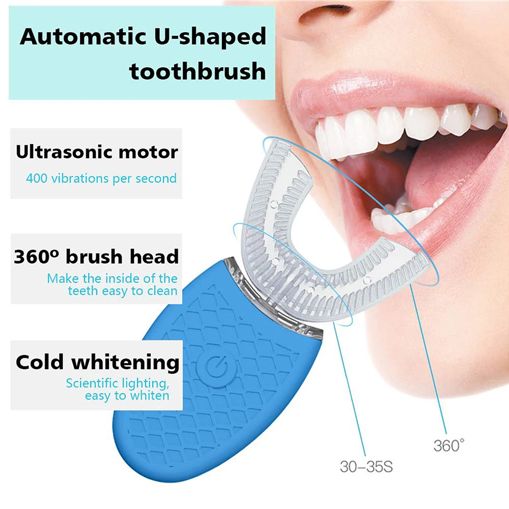 U Shaped Electric Toothbrush Teeth Whitening Automatic LED Sonic Toothbrush240325