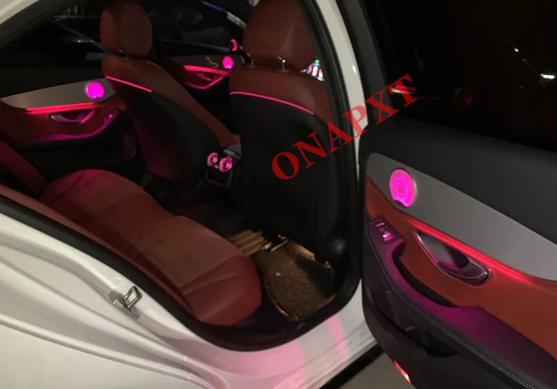 3/64 Color For Benz C W205 GLC X253 Coupe For AMG Car Dashboard Nozzle Air Vent Foot Lamp Door Speaker Tweeter Led Ambient Light