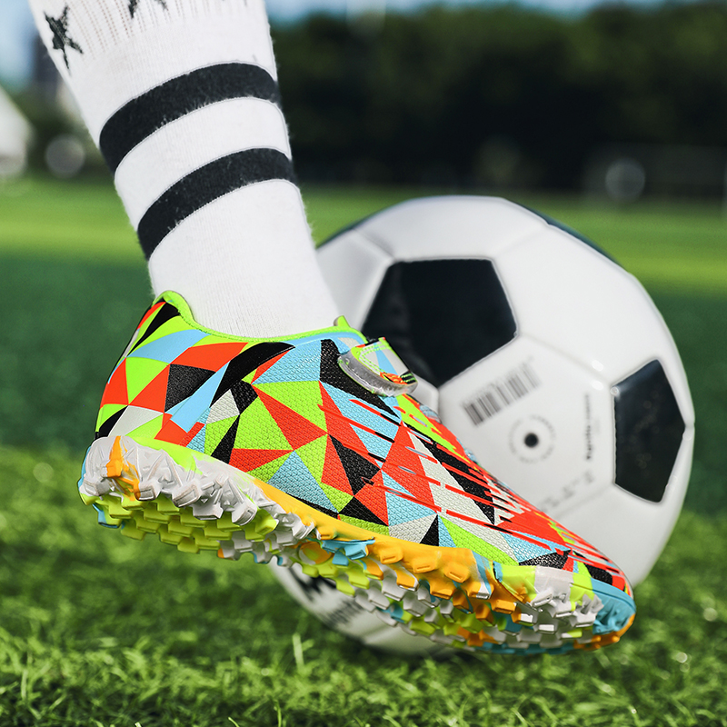 New Soccer Rotary Shoes for Kids Teenagers Boys Long Spikes Sneakers Children Soccer Cleats Football Shoes Zapatos De Futbol