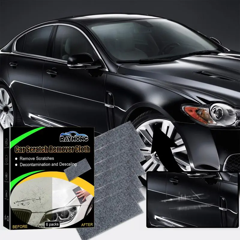 6 Pack Nano Sparkle Cloth 2025 Car Scratch Repair Cloth or Universal Metal new Surface Polishing Anti-Scratch Spray Stubborn Stain Repair
