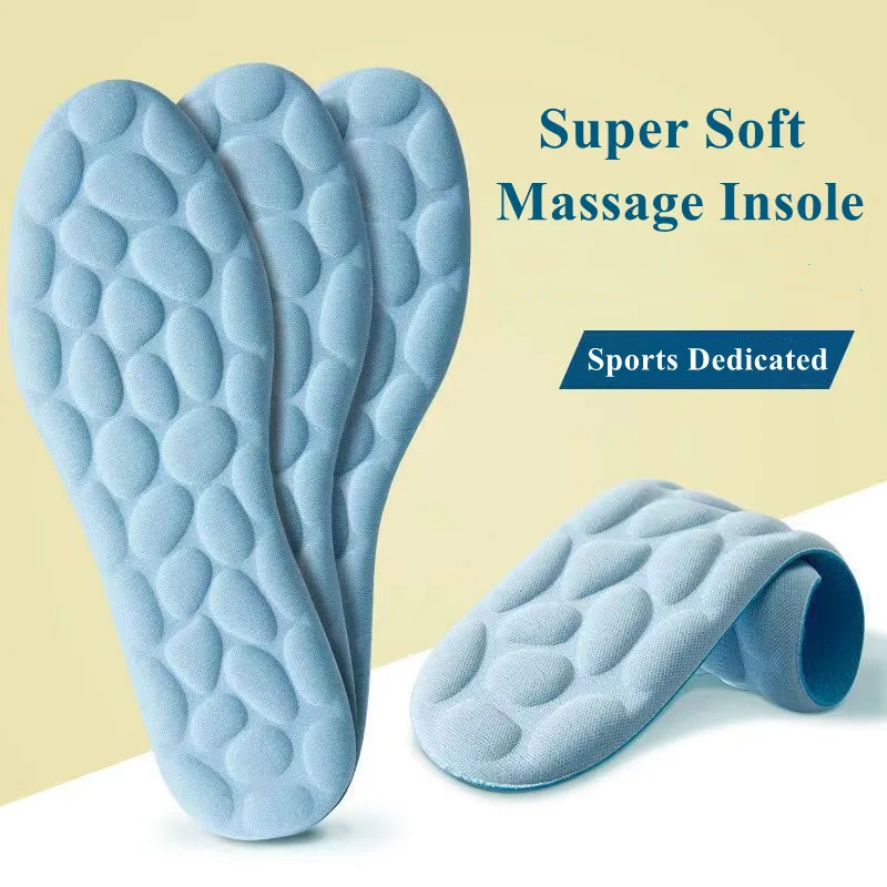 1Pair Soft Massage Insoles Sport Cushioning Inserts Shock-absorbing Comfort Insole new For 2025 Men Women Memory Foam Shoe Sole Shoe Pads