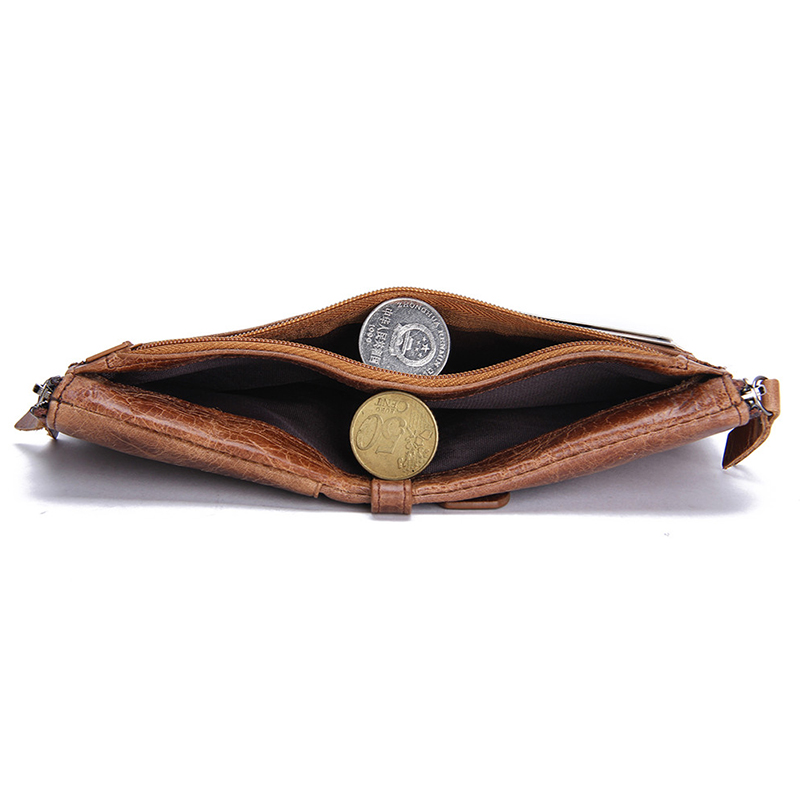 CONTACT'S Genuine Leather Wallets for Men Card Holder Zip Coin Purses Luxury Designer Casual Men Wallet Money Clip Men's Wallets