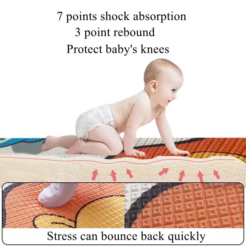 Large Size 200*180cm Play Mats for Children's Safety Mat 1cm EPE Environmentally Friendly Thick Baby Crawling Folding Mat Carpet