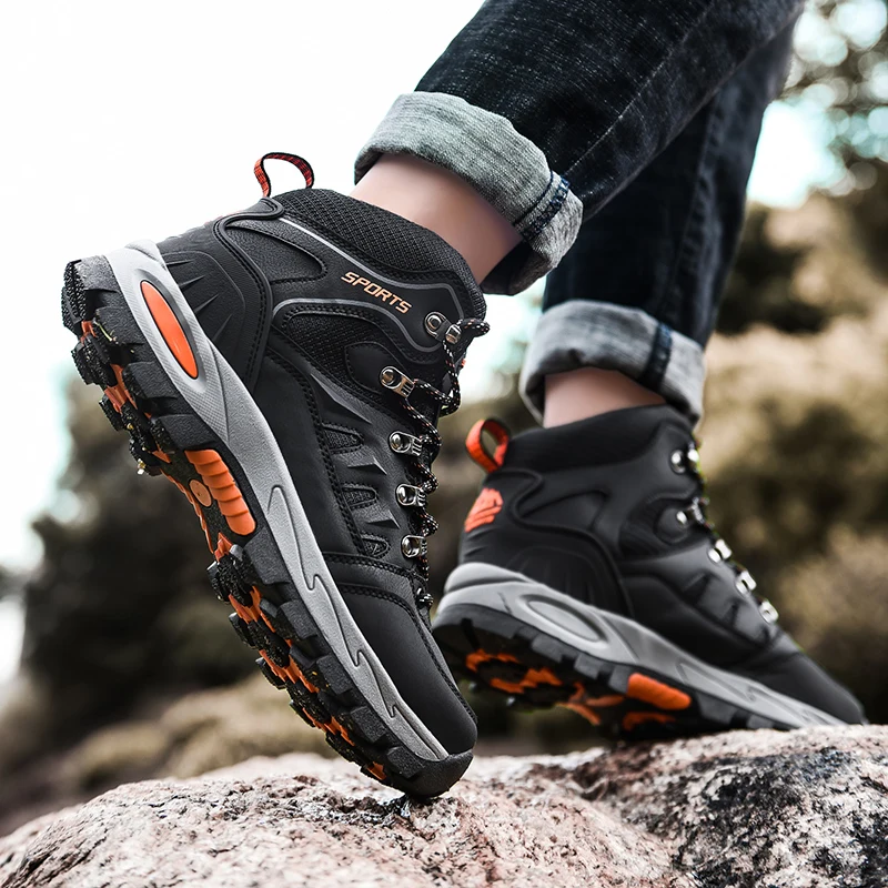 Mens Hiking Shoes Breathable Outdoor Hiking Boots Lace Up Trekking Shoes Men Outdoor Non-slip Mountain new 2025 Shoes for Men New Arrival