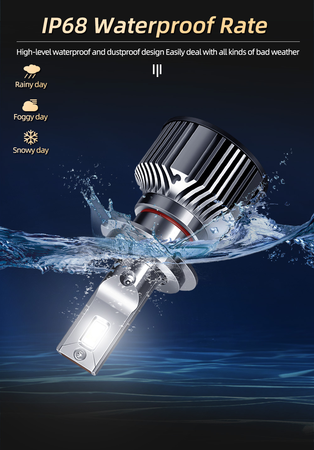 DiReal-Luz led antiniebla para coche, faro que cambia de color, M9S H7, H1 H8 H3 H11 9005 9006 H4, 3000K/3800K 6500K, 2 piezas