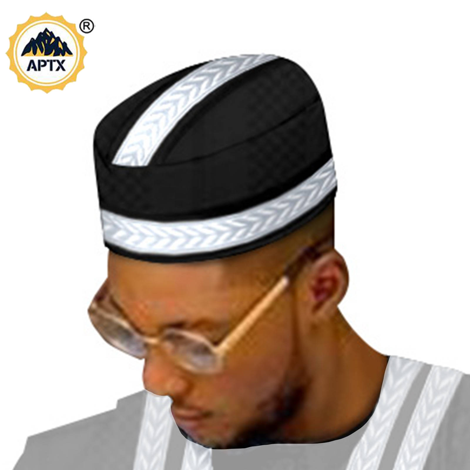 Men Handwear African Muslim Caps Jacquard Striped Hat Traditional Clothing Turband Wrap Muslim Prayer Cap Head Wear Y23A001