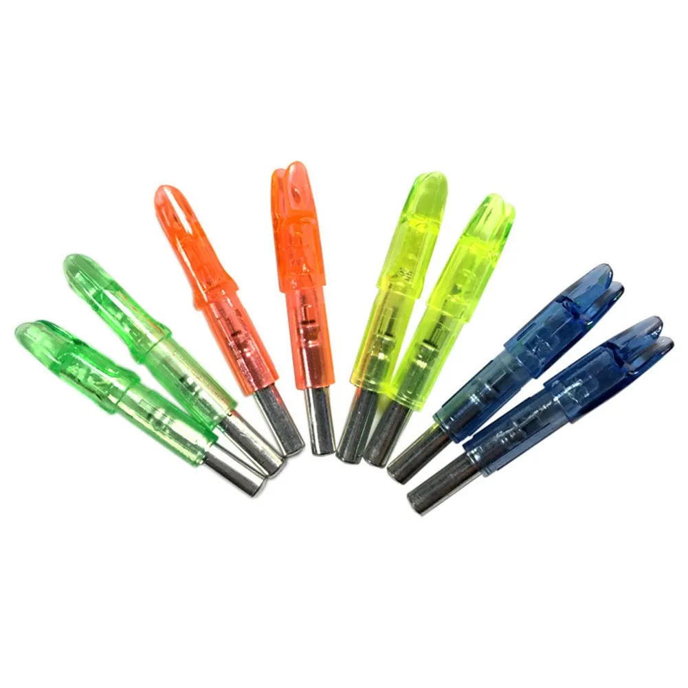12pcs LED Arrow Nock Tail Multicolor 48 Hours Lighted Nocks 6.2mm Light Weight For Light Accessories