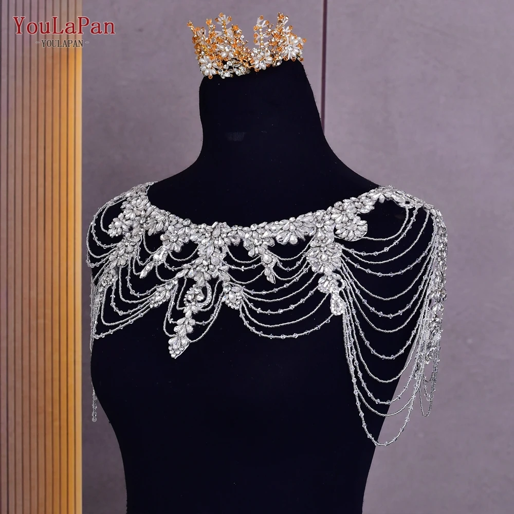 YouLaPan SG26 Wedding new Bridal Cape with Rhinestones Tassel 2025 Chain Wedding Jacket Bolero Top Evening Party Bridal Shawl Woman Wraps