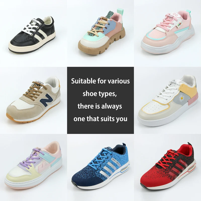 2024 New Elastic No Tie Shoelaces Semicircle Shoe Laces For Man and Women Sneakers Quick Lazy Metal Lock Laces Shoe Strings