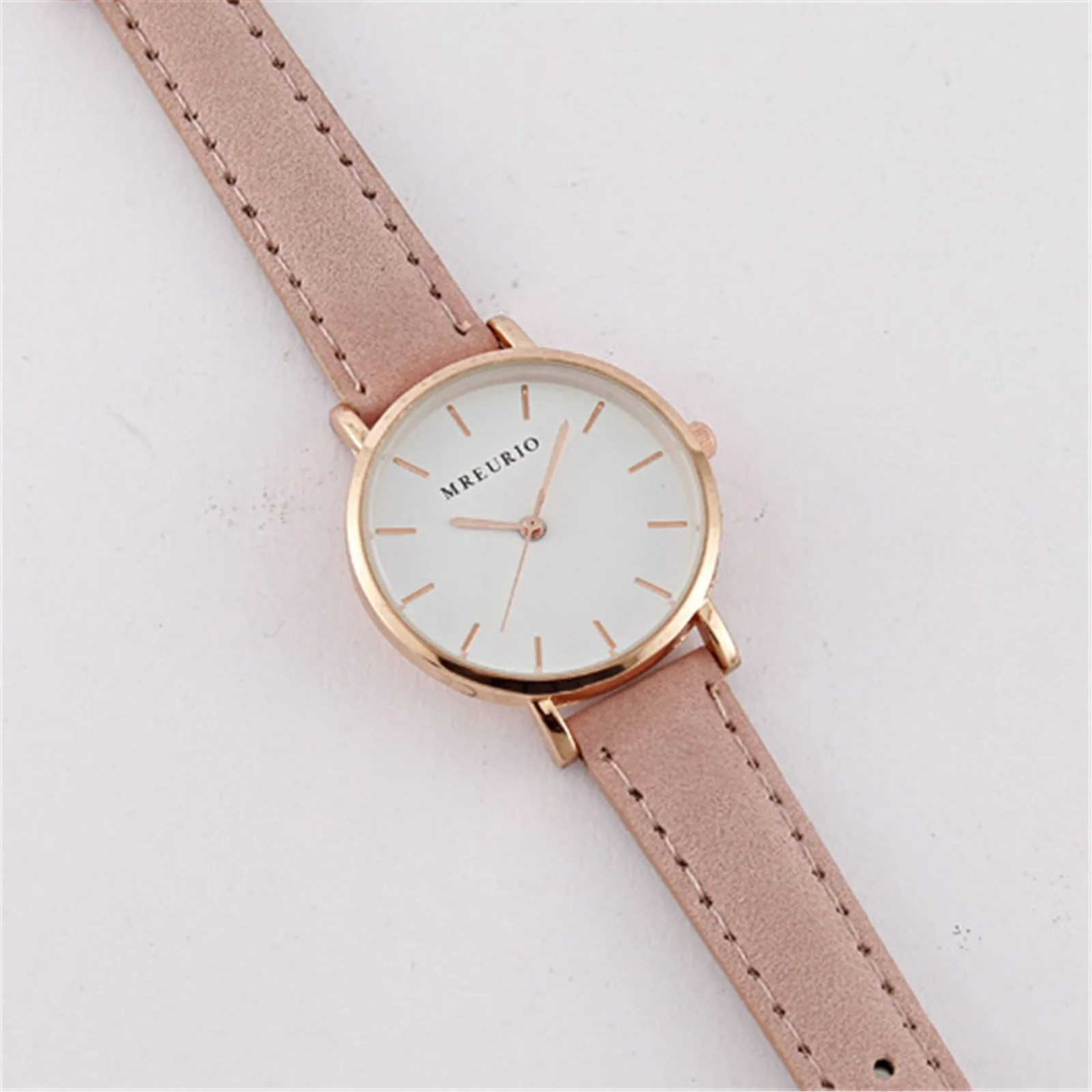 Simple Ladies Watch Women's Watch Middle School Student Belt Watch Stone Fashionable Simple Style Quartz Wristwatch Reloj Mujer