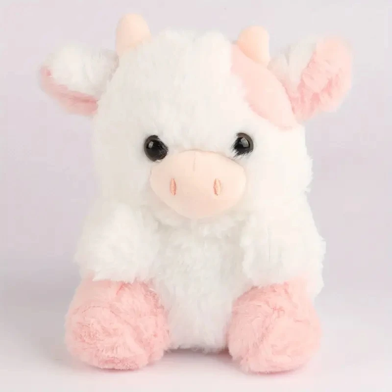 20cm/7.87in Kawaii Strawberry Cow Soft Stuffed Plushie Doll Animal Cow Plushie Doll For Kids Fans Collection