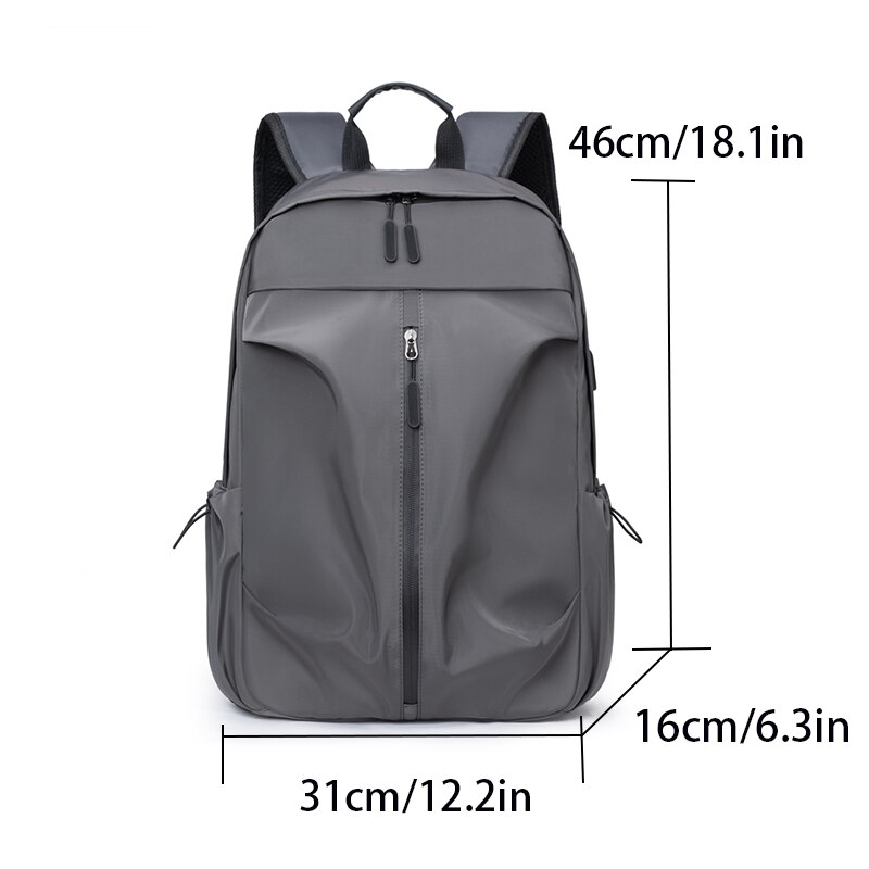 Men And Women Universal Classic Versatile Solid Color Student Backpack Large Capacity Shoulder Bag