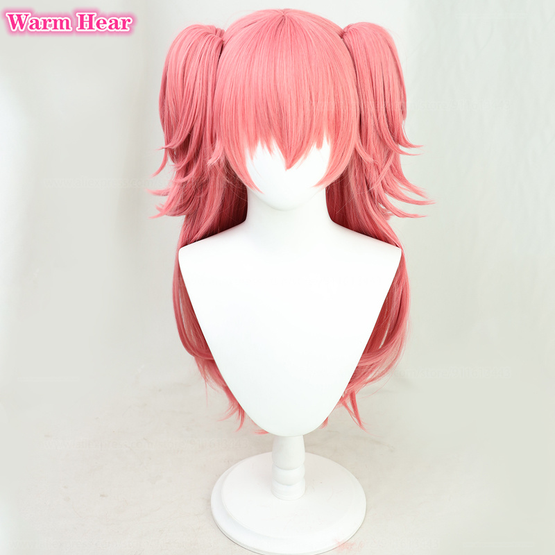 new Momoi Airi Cosplay Wig Anime Long 70cm Pink Double Ponytail 2025 Clips Wig Hairpin Heat Resistant Hair Halloween Party Wigs + Wig Cap