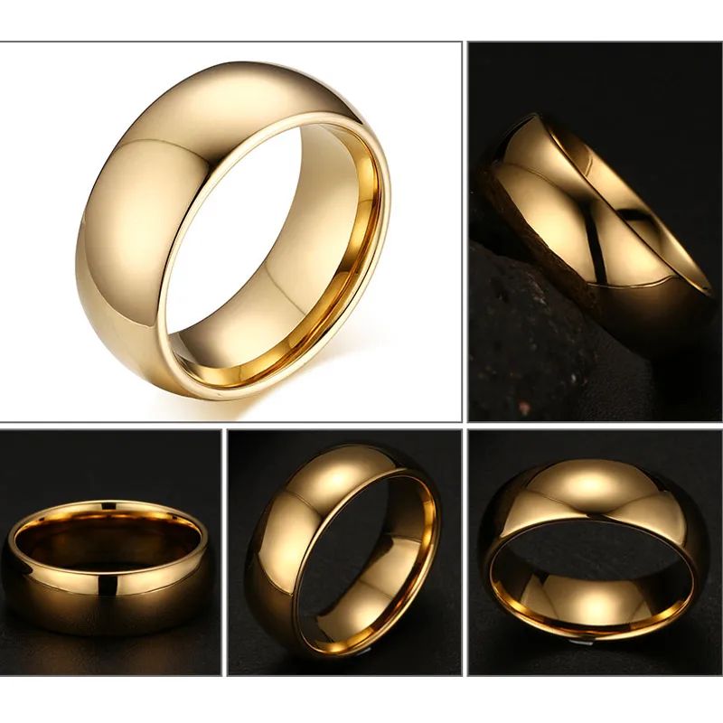Vnox Classic Men Rings 2025 Real Tungsten Male new Wedding Jewelry Hand polished High Quality