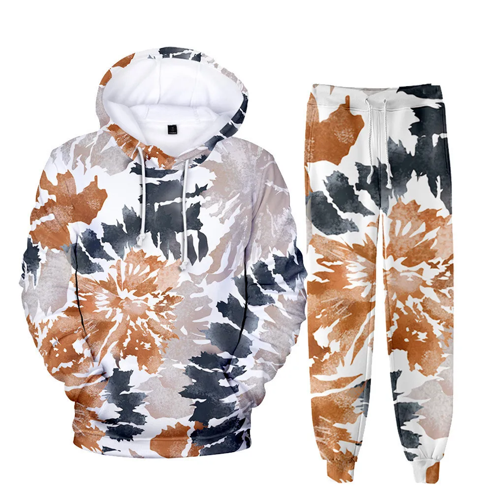 Tie dye Hoodies Sport style Men/Women Hoodie+Sweatpants Sets Psychedelic Spiral new Sweatshirt Hip 2025 hop Clothing