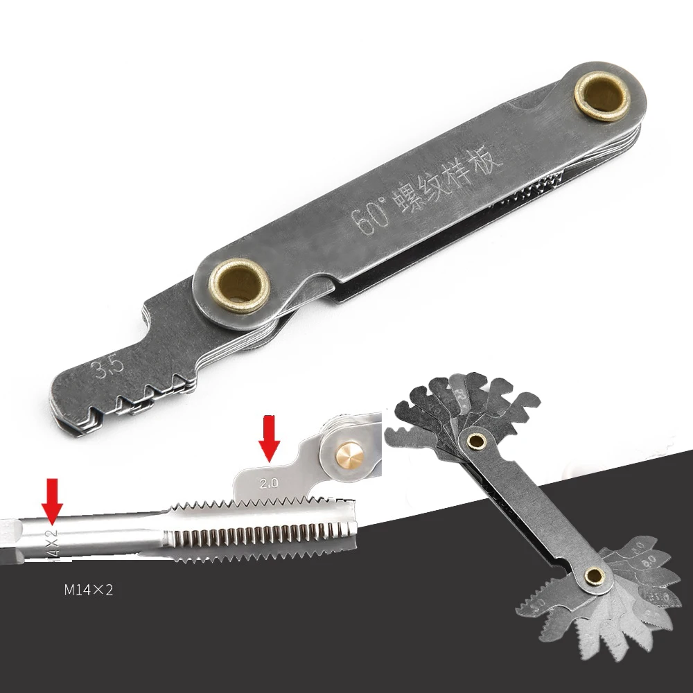 Thread Pitch Cutting Gauge Blade Tool 55 & 60 Degree Inch Metric Screw Thread Pitch Gauge Blade Thread Meter Measuring Tool