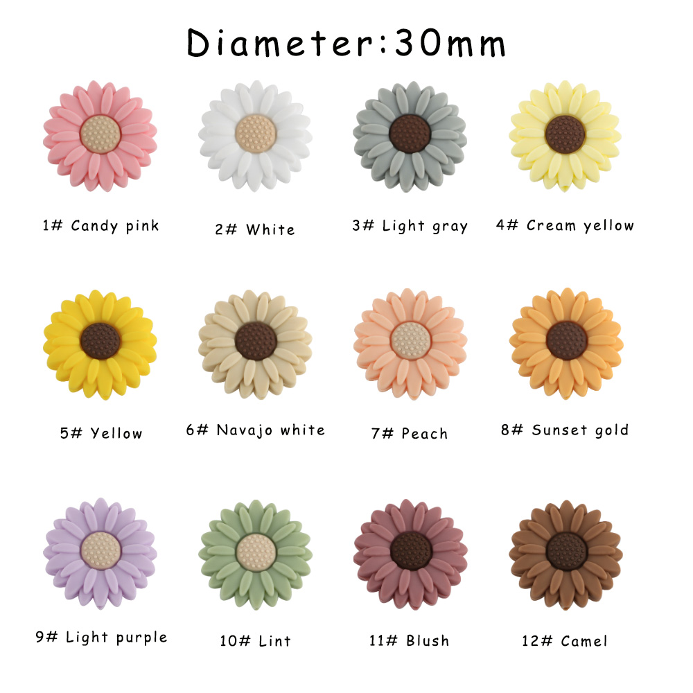Baby Silicone Beads 3/10pcs Mini Flowers Teething Clips Beads For Jewelry Making Bulk DIY Pacifier Chain Jewelry Accessories
