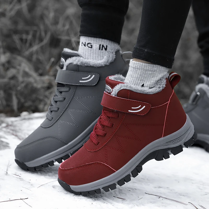 2023 Waterproof Boots Men's Women Slip On Winter Shoes For Men Ankle Boots Winter Boots Male Snow Botines Hiking Boots Feminina
