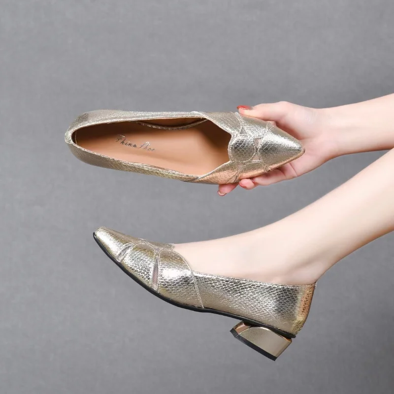 2025 2023 New Shoes Female Solid Pointed Toe Women's new Pumps Summer Office & Career Sandals Woman Square Heel Ladies Shoe Zapatos Mujer